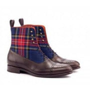 Men's check color block Chelsea boots, view 2 - MRSLM