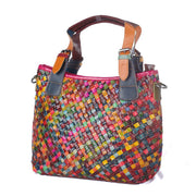 Cowhide ladies woven shoulder bag, view 3 - MRSLM