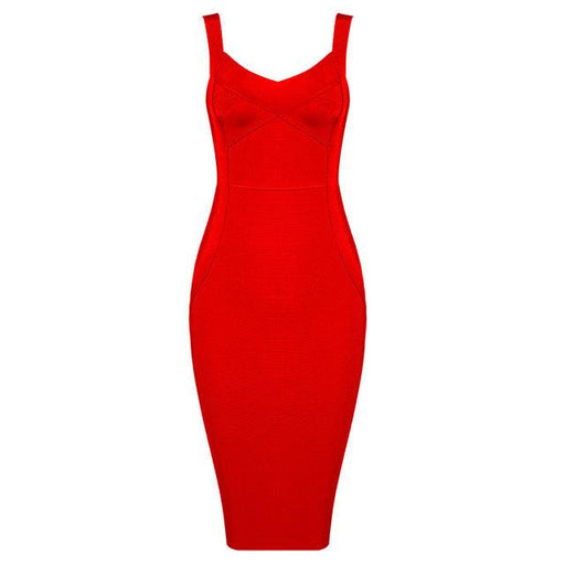 bodycon v-neck evening dress, view 11 - MRSLM