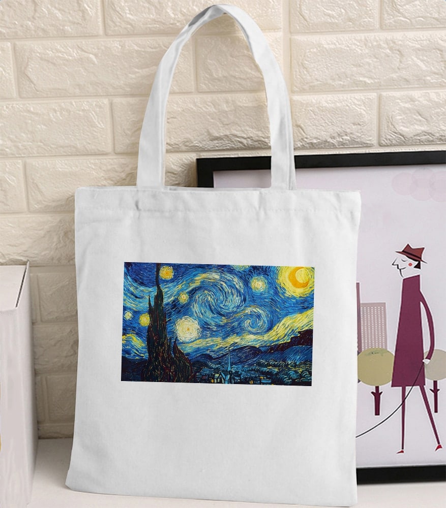 Van Gogh Print Canvas Tote Bag