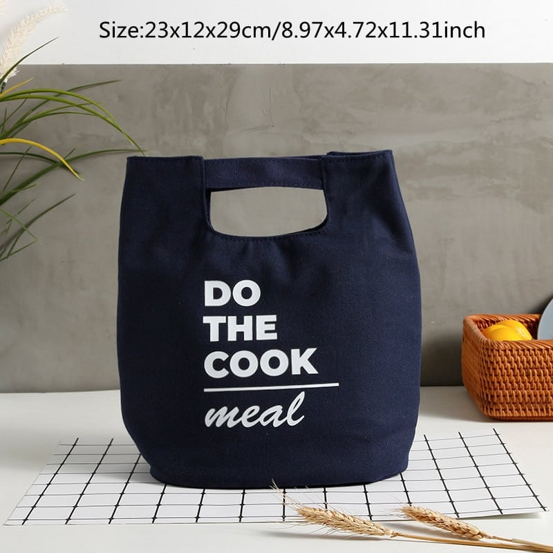 portable canvas lunch bag, view 3 - MRSLM