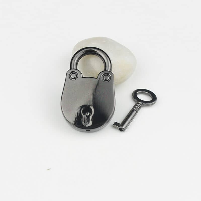 mini metal padlock with key, view 3 - MRSLM