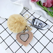 pompom keychain with heart charm, view 11 - MRSLM