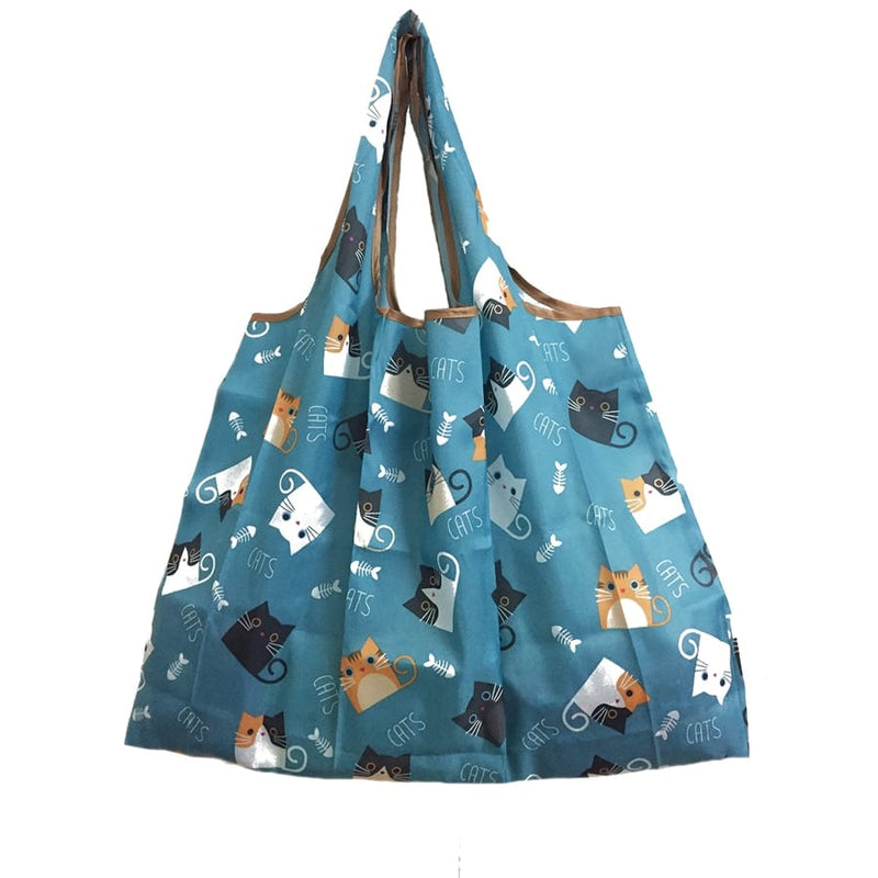 large folding patterned shopping bag, view 2 - MRSLM