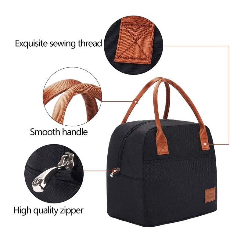 simple black cooler lunch bag, view 9 - MRSLM