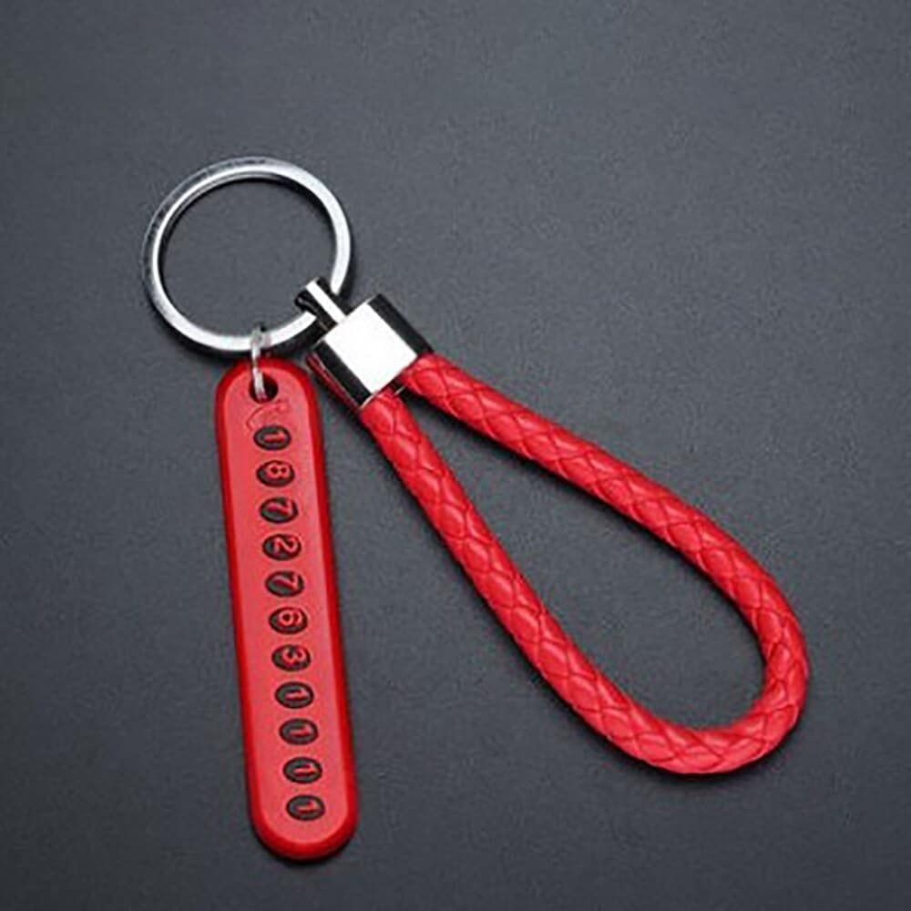 Braided Phone Number Key Chain