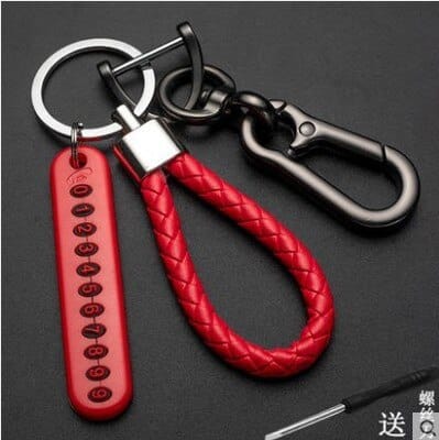 Braided Phone Number Key Chain