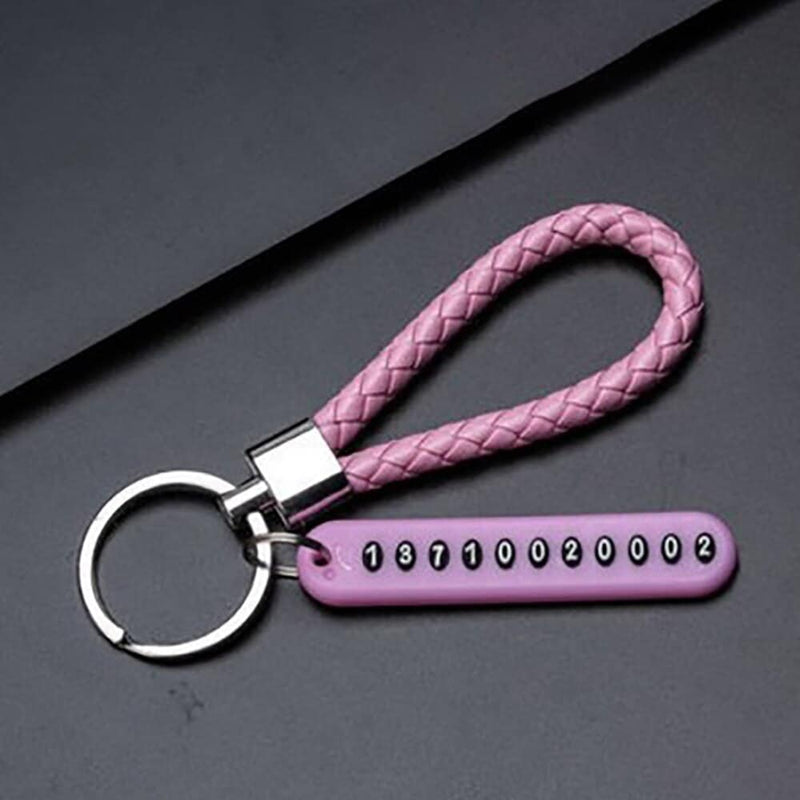 Braided phone number key chain, view 15 - MRSLM
