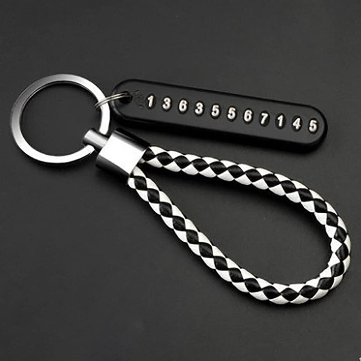 Braided Phone Number Key Chain