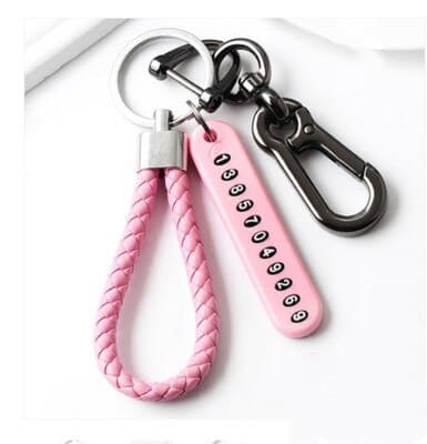 Braided Phone Number Key Chain