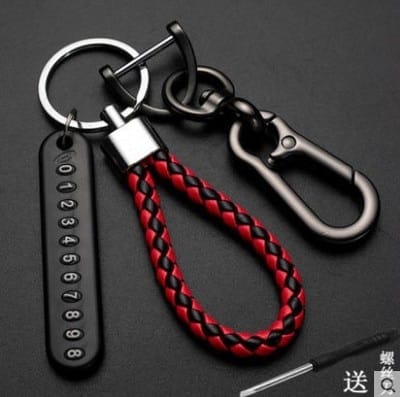 Braided Phone Number Key Chain