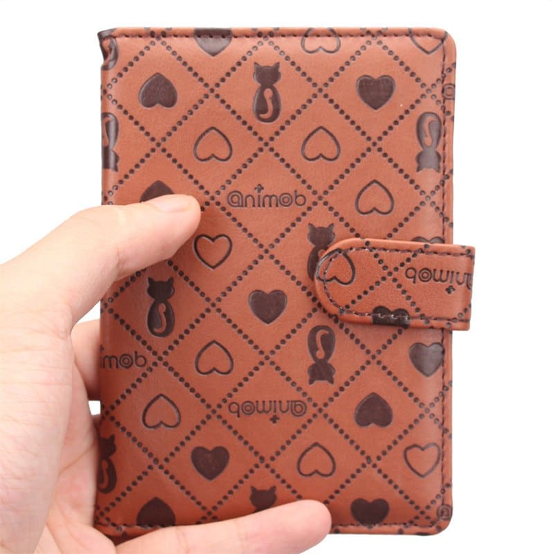 Colorful Passport Cover with Cute Heart and Kitty Designs