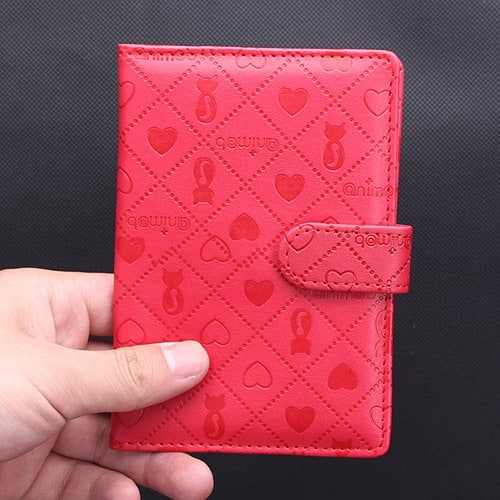 Colorful Passport Cover with Cute Heart and Kitty Designs