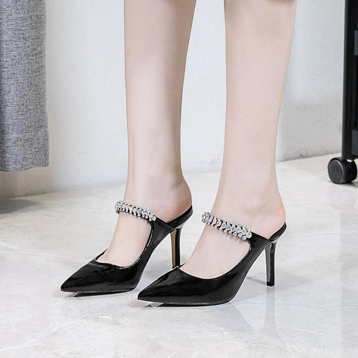 European And American New Pointed Rhinestone High Heels Sexy Back Space - MRSLM