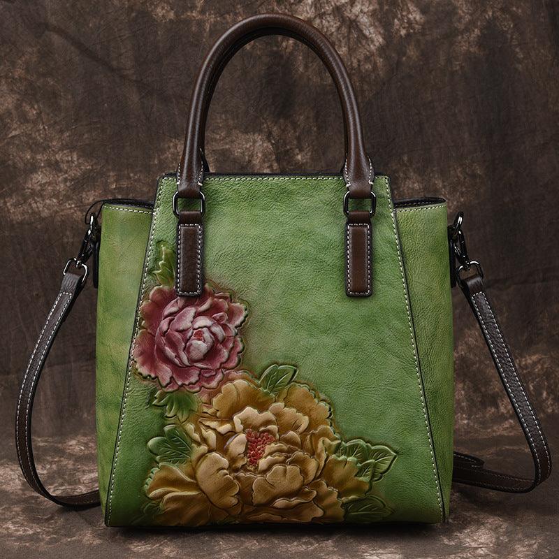 leather retro handbag, view 5 - MRSLM