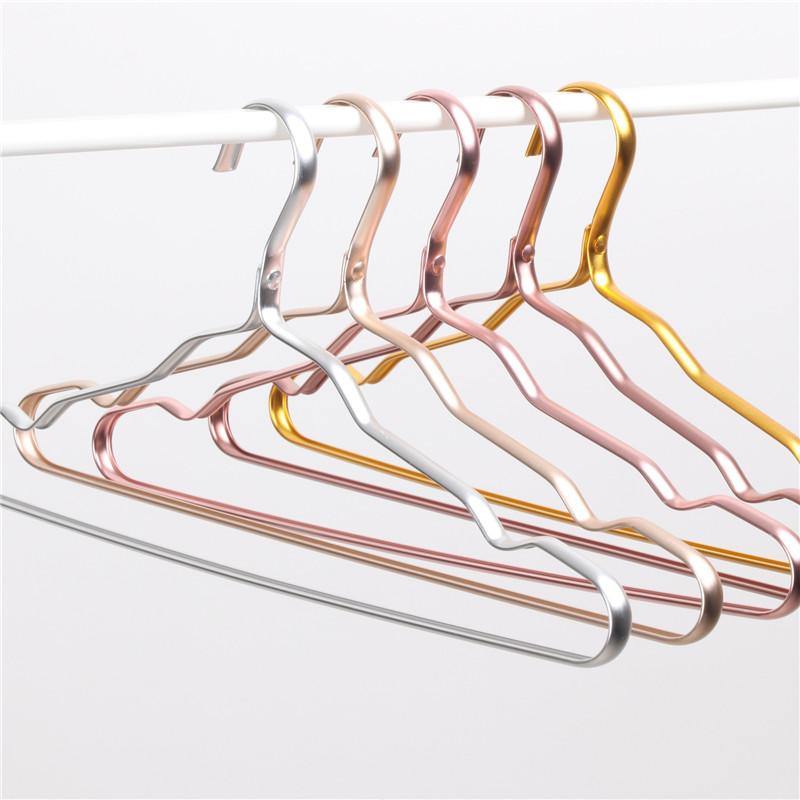 Cloth Hanger Durable Antideformation Aluminium Alloy Closet Adult Skirt Dress Clothing Towel Storage Rack Space Saver - MRSLM