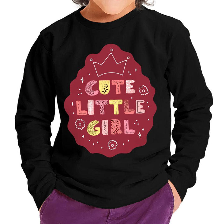 Cute Little Girl Toddler Long Sleeve T-Shirt - Kawaii Kids' T-Shirt - Printed Long Sleeve Tee - MRSLM