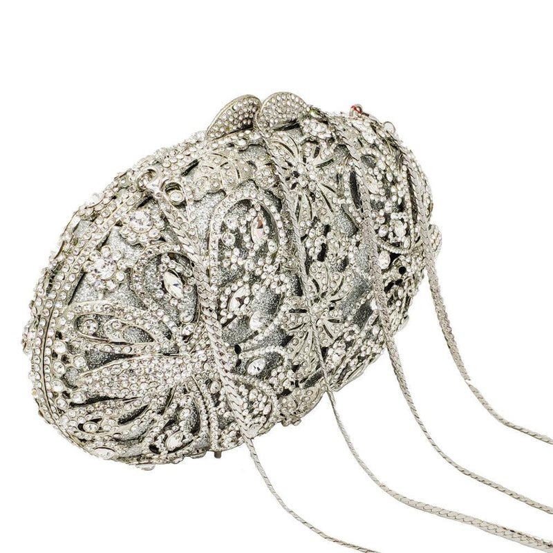 rhinestone evening clutch bag, view 3 - MRSLM