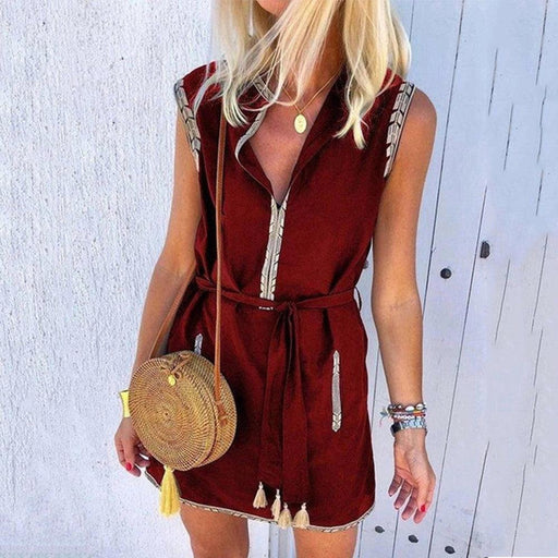 Sleeveless V-neck summer dress - MRSLM