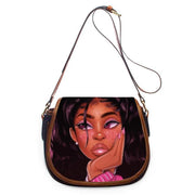 printed PU shell messenger bag, view 25 - MRSLM