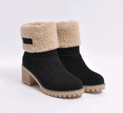 mid-tube thick heel suede snow boots, view 4 - MRSLM