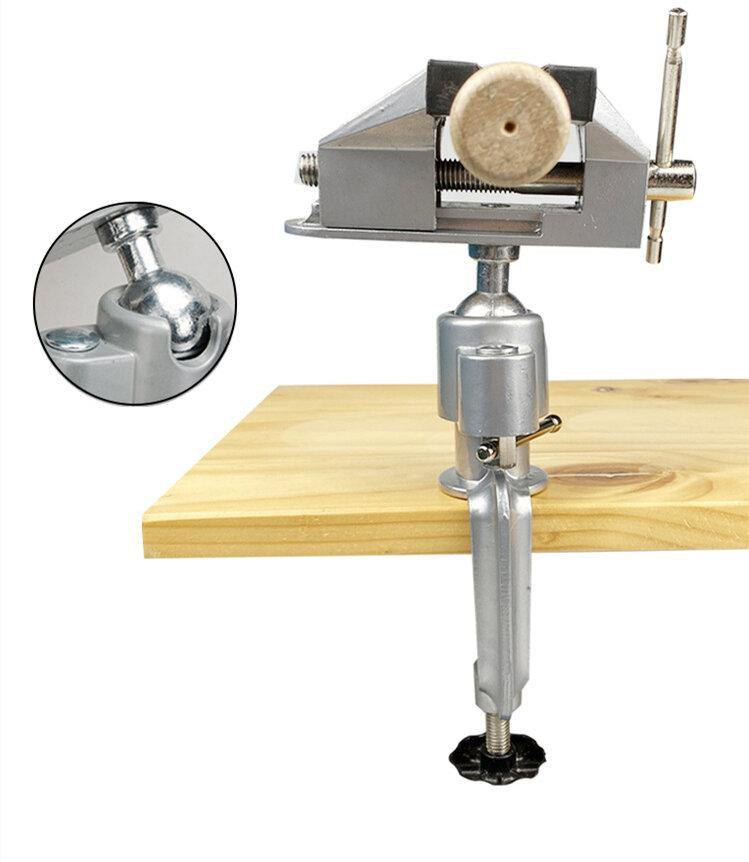 Aluminum Alloy 360 Degree Rotating Mini Vise Tool Home Use Small Jewelers Hobby Clamp On Table Bench Vice Lathe - MRSLM