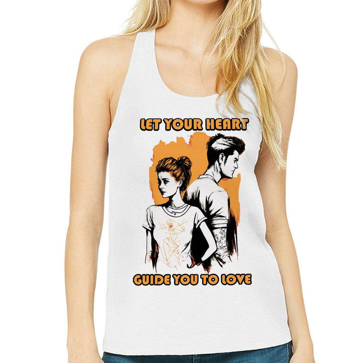 Let Your Heart Guide You Women's Racerback Tank - Love Couple Tank Top - Colorful Workout Tank - MRSLM