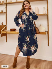Women's autumn flower cotton dress, view 2 - MRSLM