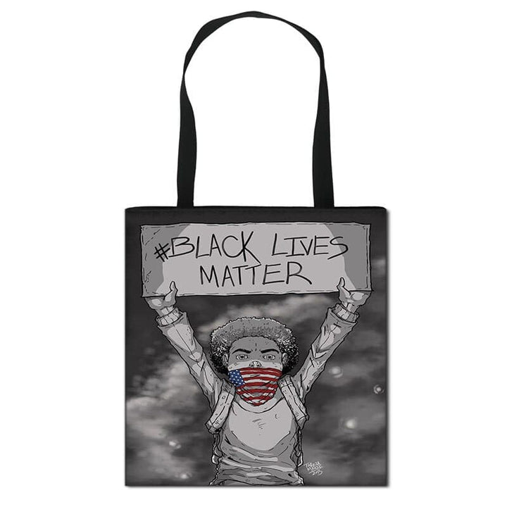 Black Lives Matter Printed Canvas Shoulder Bag