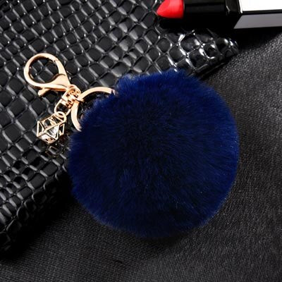 Rabbit Fur Ball Keychain