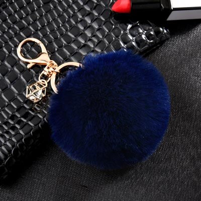 rabbit fur ball keychain, view 10 - MRSLM