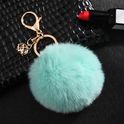 Rabbit Fur Ball Keychain