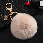 rabbit fur ball keychain, view 20 - MRSLM
