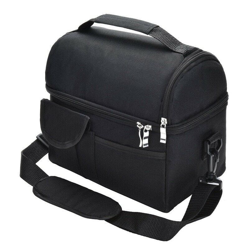 solid color insulated lunch bag with pockets - MRSLM