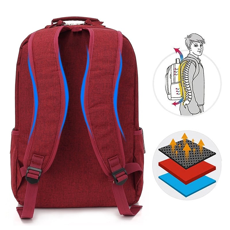 rivet detail laptop backpack, view 9 - MRSLM