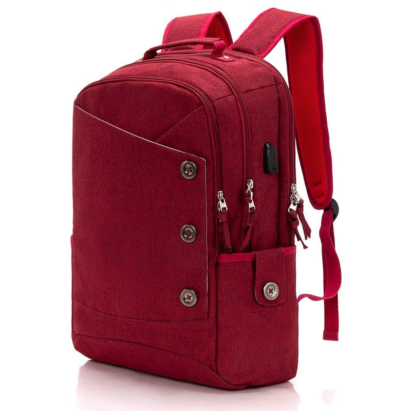 rivet detail laptop backpack, view 5 - MRSLM