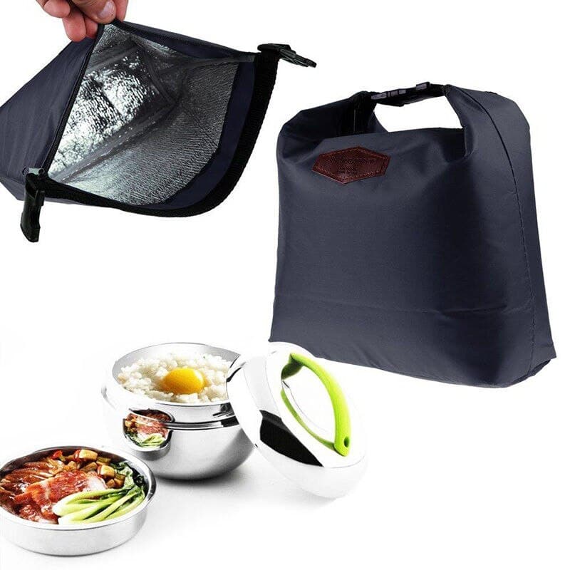 insulated waterproof nylon lunch bag, view 3 - MRSLM