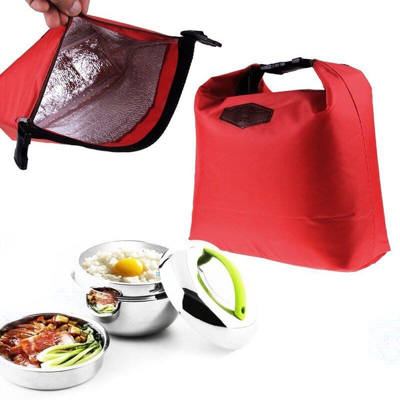 insulated waterproof nylon lunch bag, view 4 - MRSLM