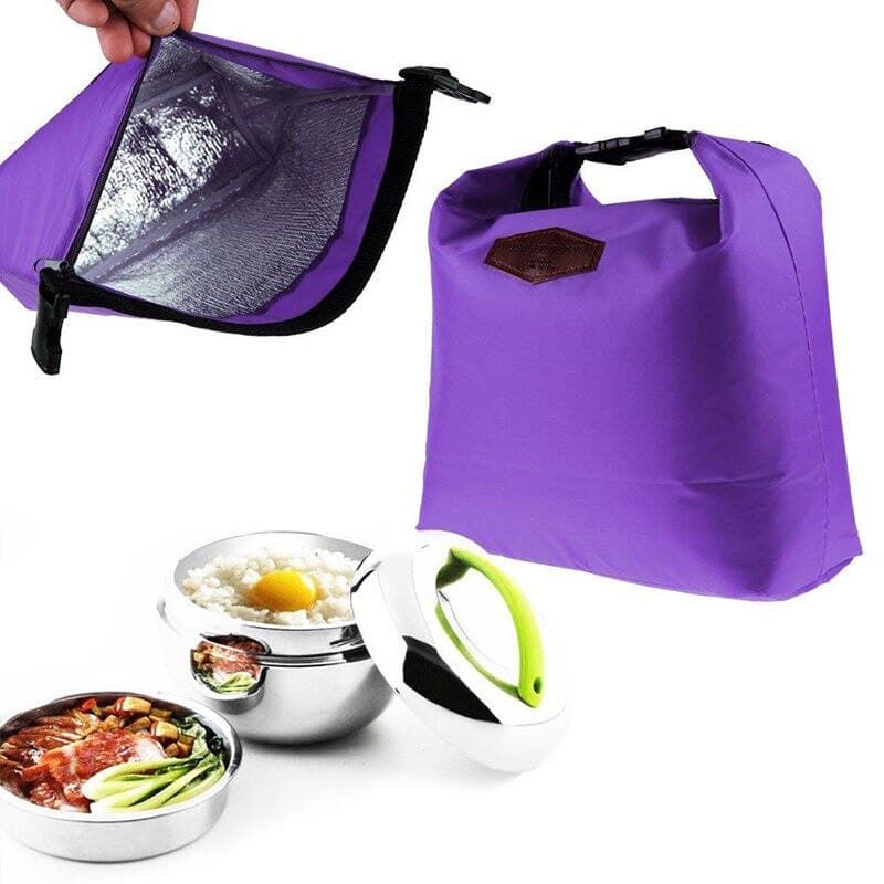 insulated waterproof nylon lunch bag, view 5 - MRSLM