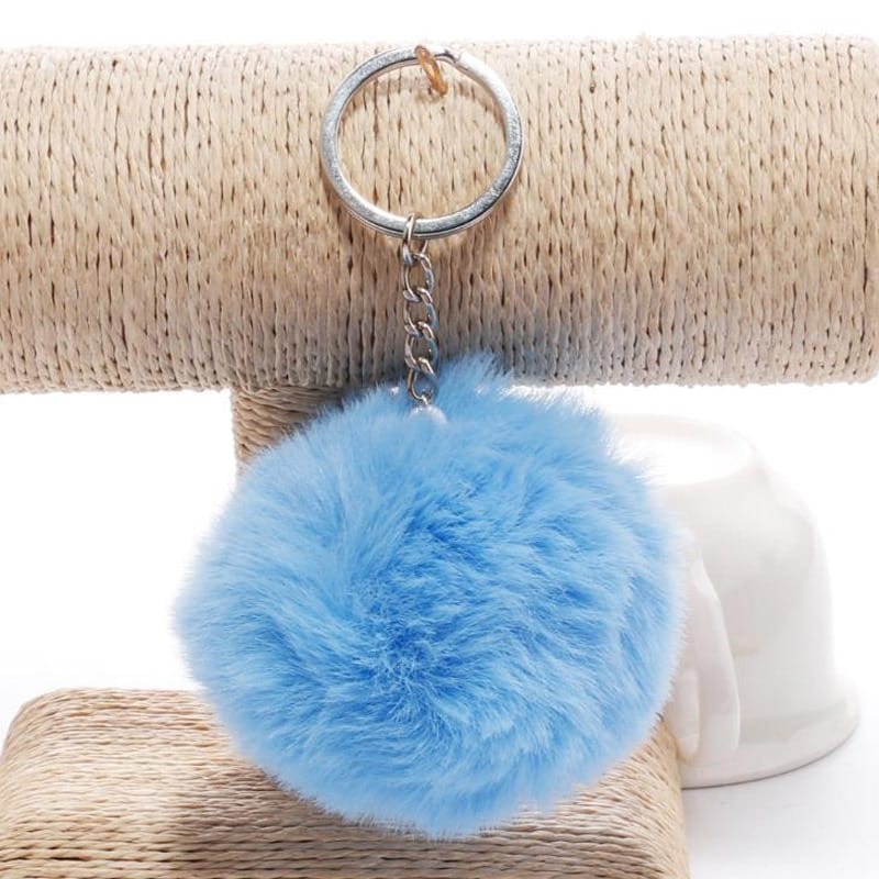 Soft Faux Fur Ball Keychains