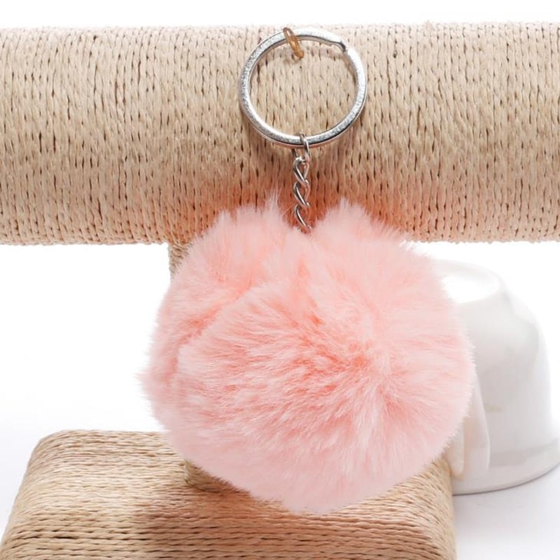 Soft Faux Fur Ball Keychains