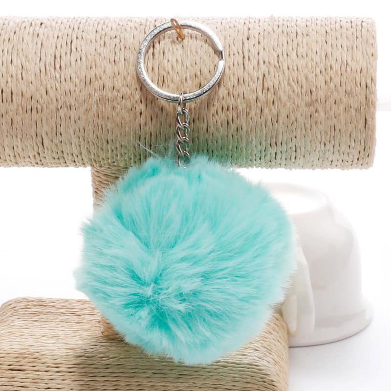 faux fur ball keychain, view 12 - MRSLM