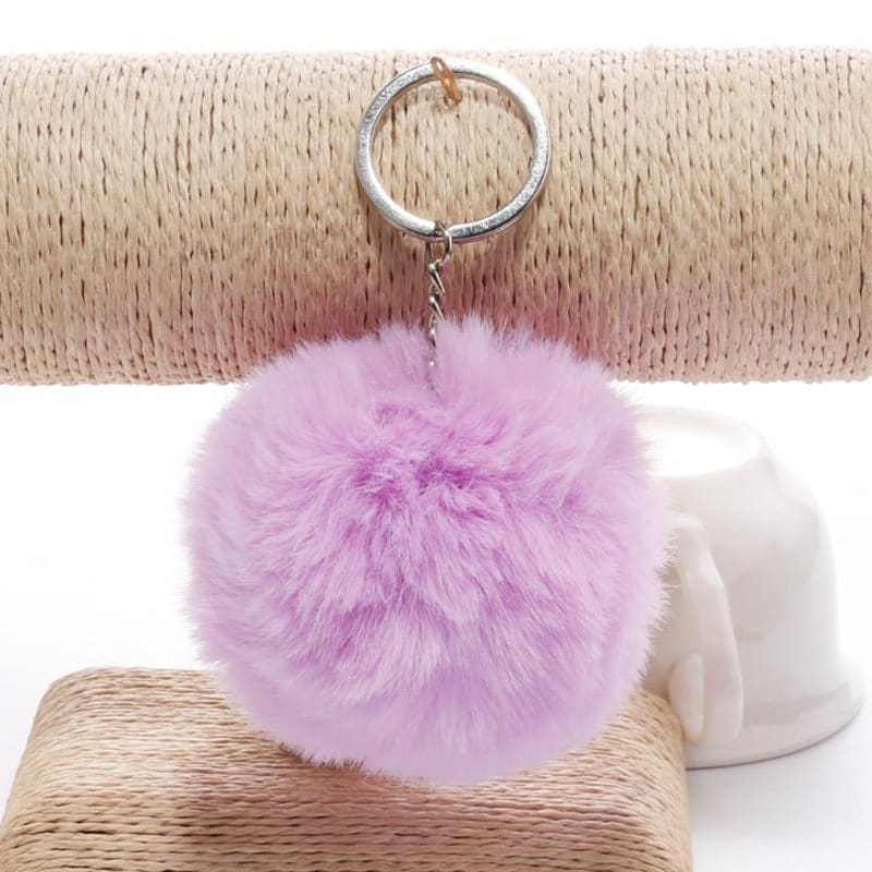 faux fur ball keychain, view 15 - MRSLM