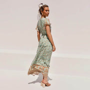 boho floral women's maxi dress, view 5 - MRSLM