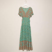 boho floral women's maxi dress, view 6 - MRSLM