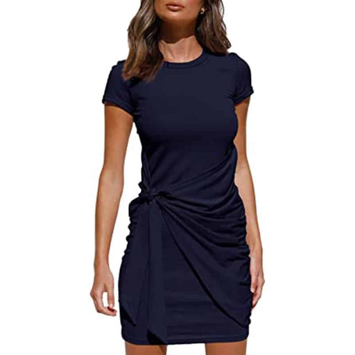 wrap ruched dress, view 2 - MRSLM