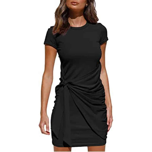 wrap ruched dress, view 3 - MRSLM