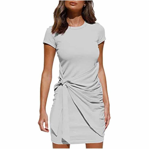 wrap ruched dress, view 10 - MRSLM