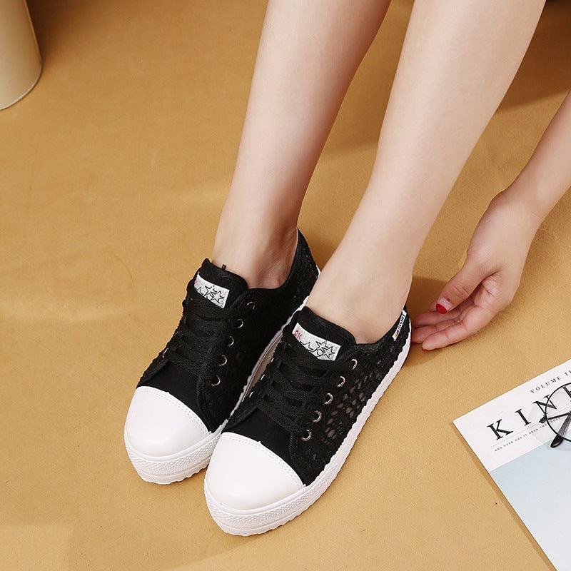 Women's lace mesh canvas shoes, view 3 - MRSLM