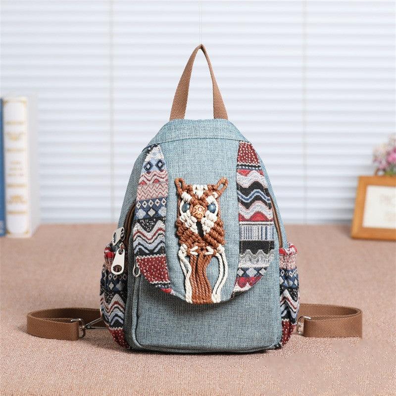 Shoulder canvas tassel hand-woven chest bag - MRSLM